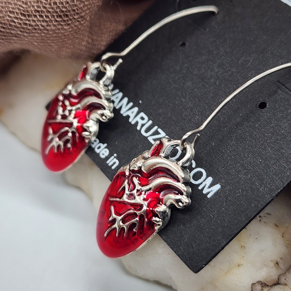 Heart Of Frida Silver Red Designer Jewelry Boho Luxury Hypoallergenic Earrings - Picture 5 of 10